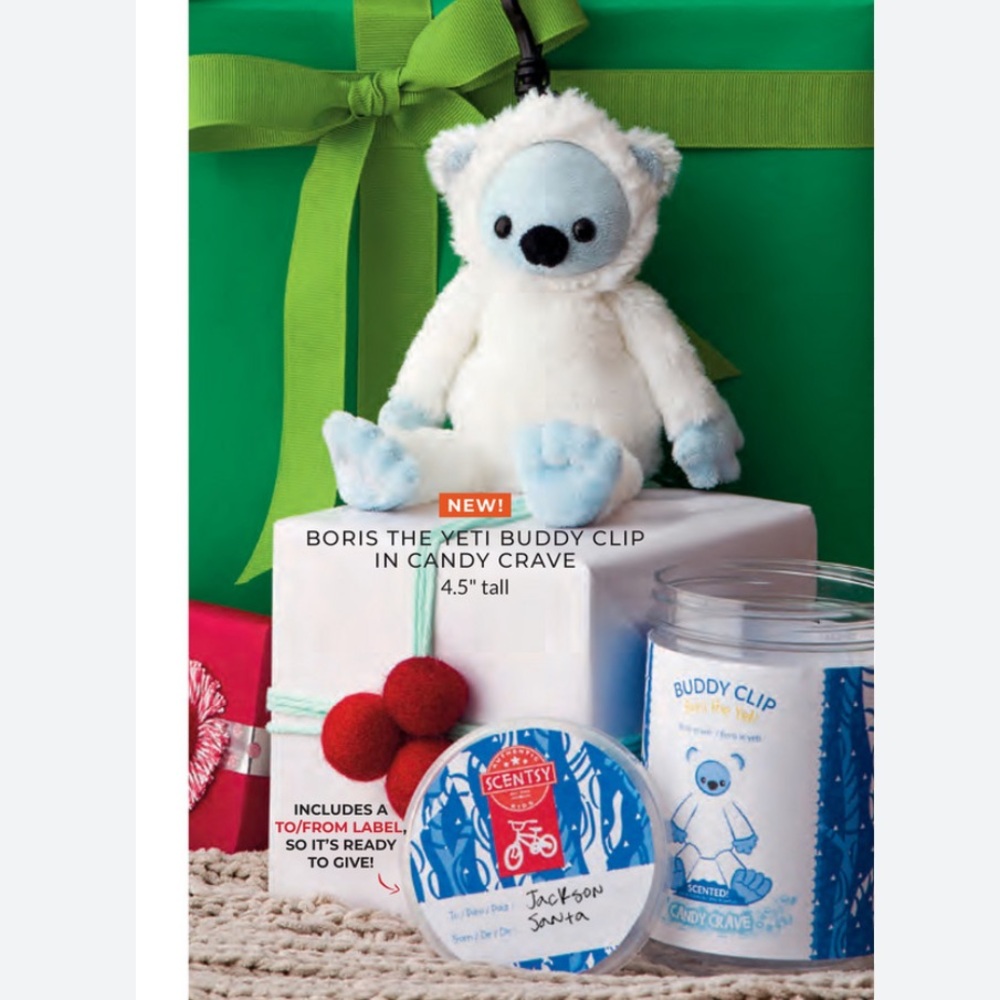 Scentsy Buddy Clip featuring "Boris the Yeti" scented with “Candy Crave". - Picture 1 of 9